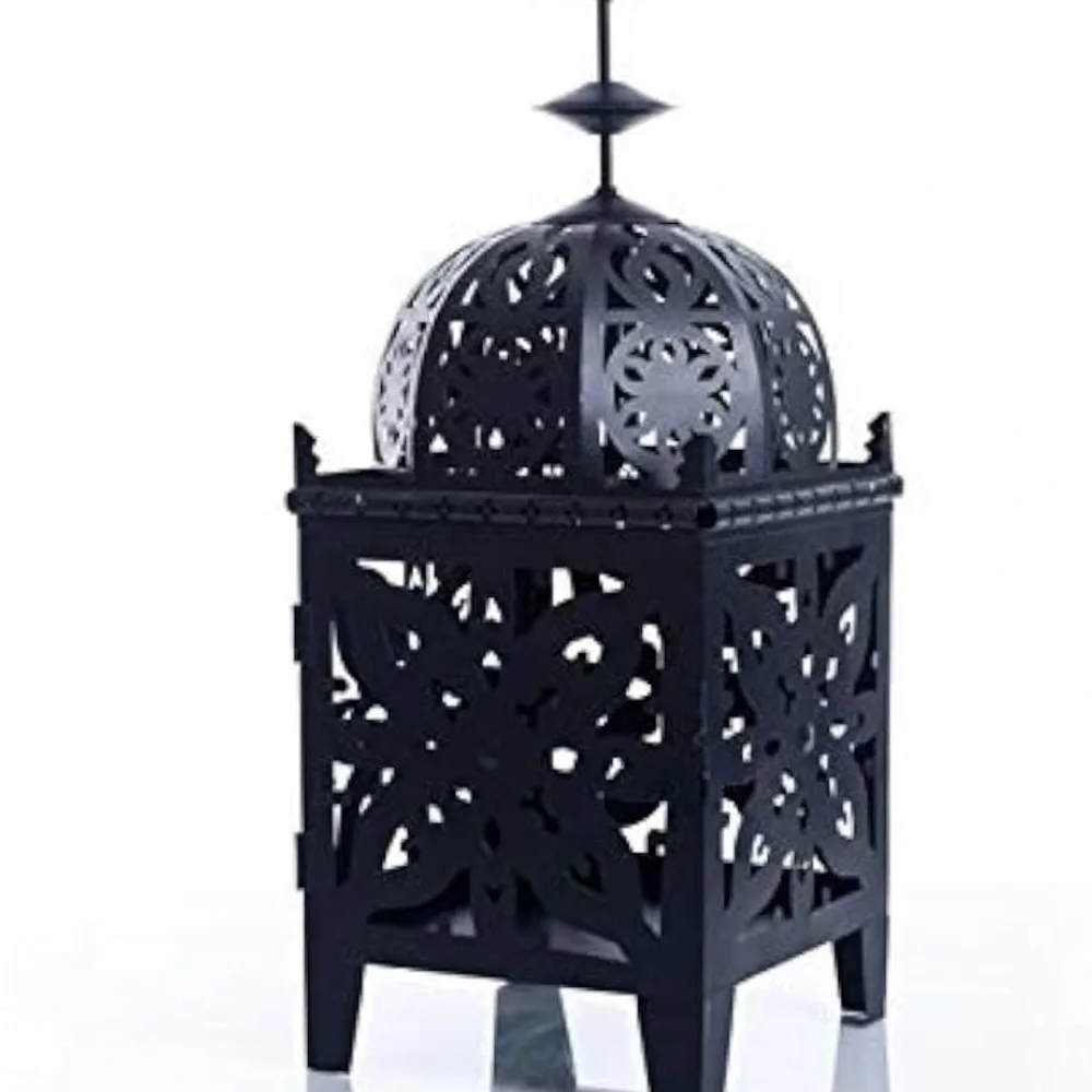 Brand New Moroccan Black Metal Candle Lantern